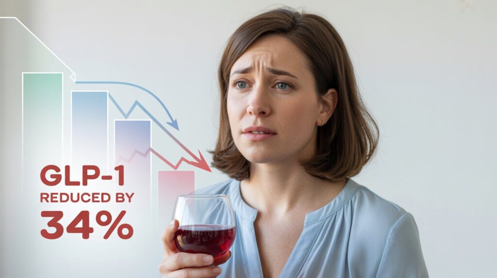 Food 1 Alcohol — Reduces GLP-1 by 34% in Women